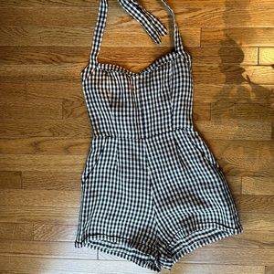 Reformation Halter Neck Linen Romper